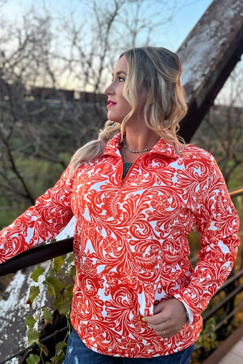 Tailgate Party Pullover Orange & White by Sterling Kreek - BFF Here