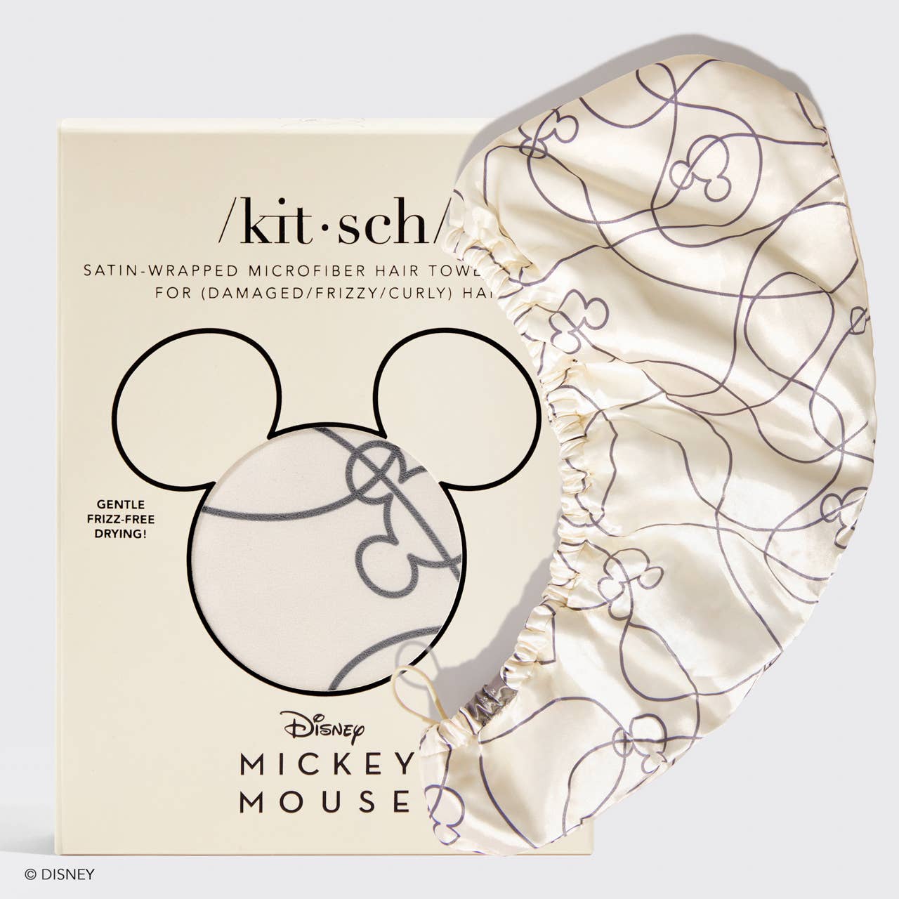 Kitsch & Mickey and Minnie Satin-Wrapped Hair Towel - BFF Here