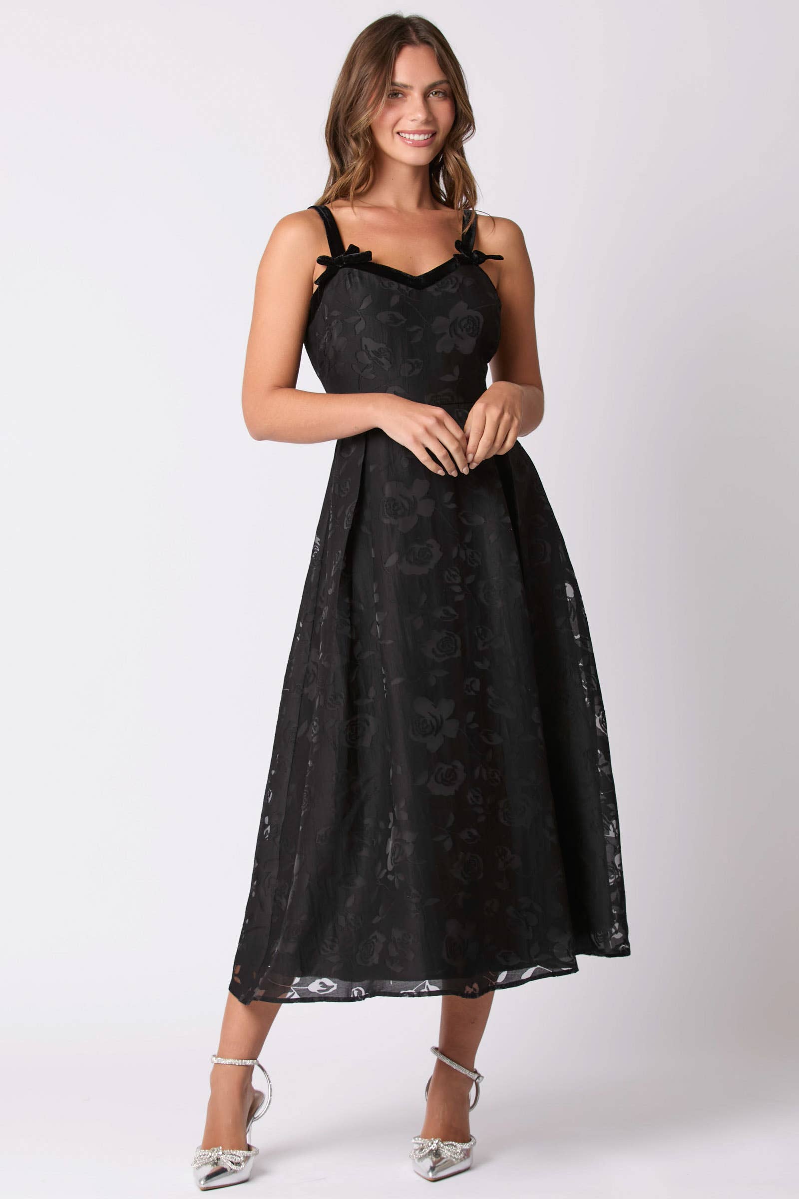 Midnight Rose Midi Dress - BFF Here
