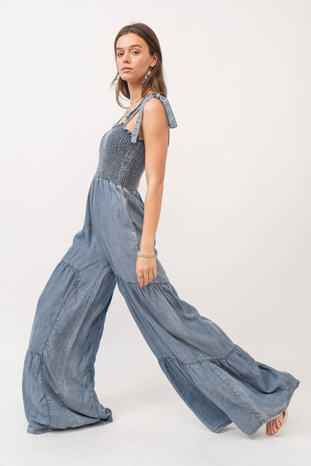 Denim Dreams Smocked Jumpsuit - BFF Here