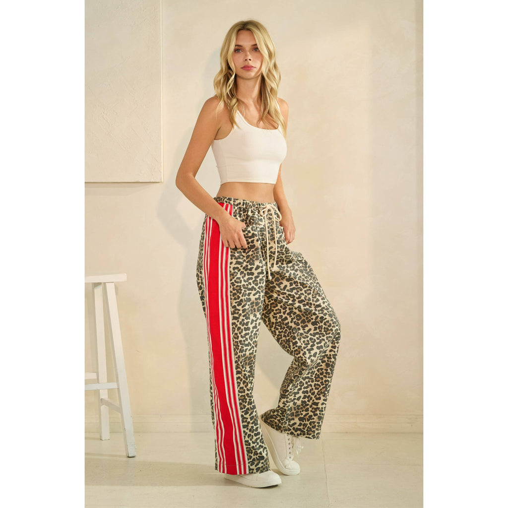 Sport Striped Wide Legged Pants - BFF Here