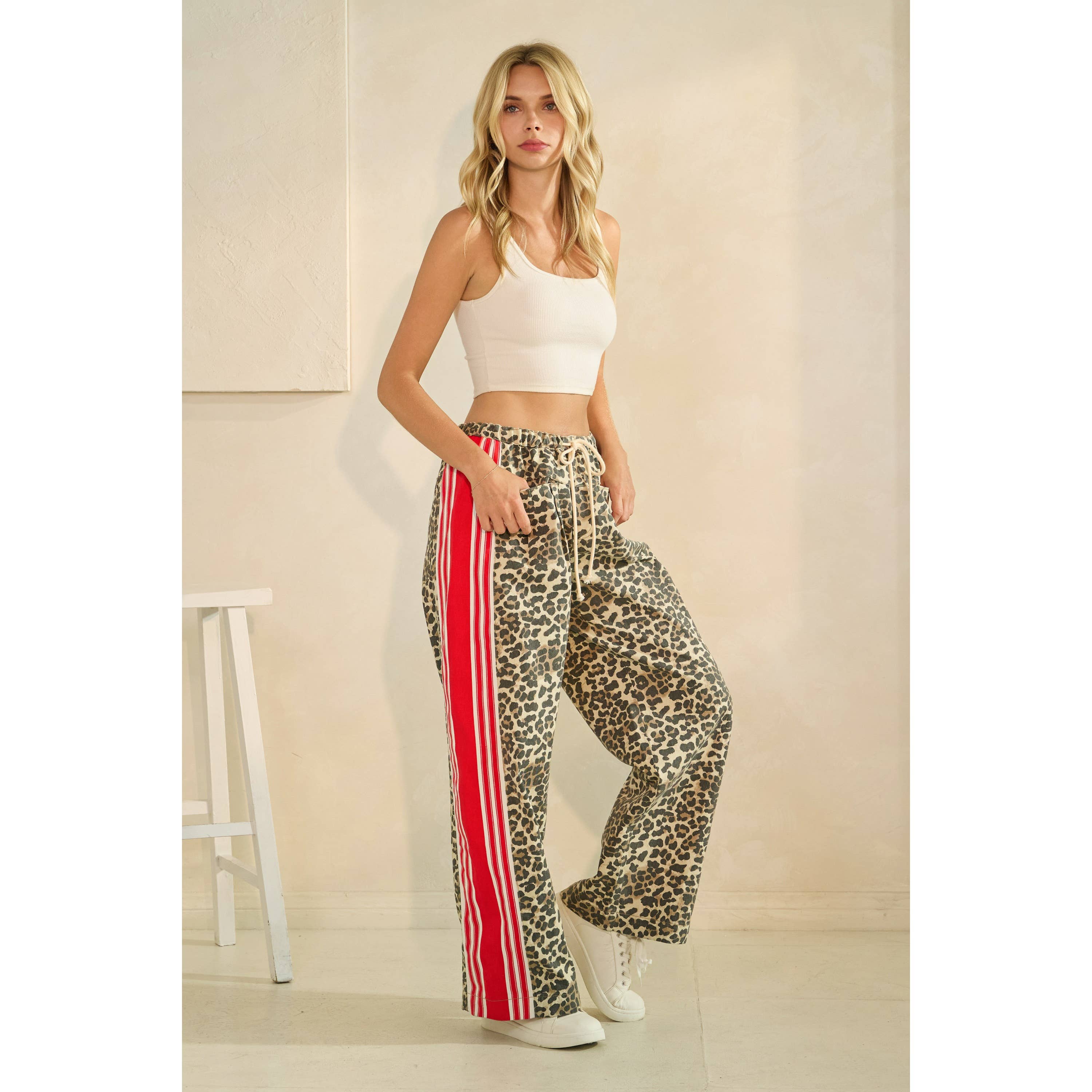 Sport Striped Wide Legged Pants - BFF Here