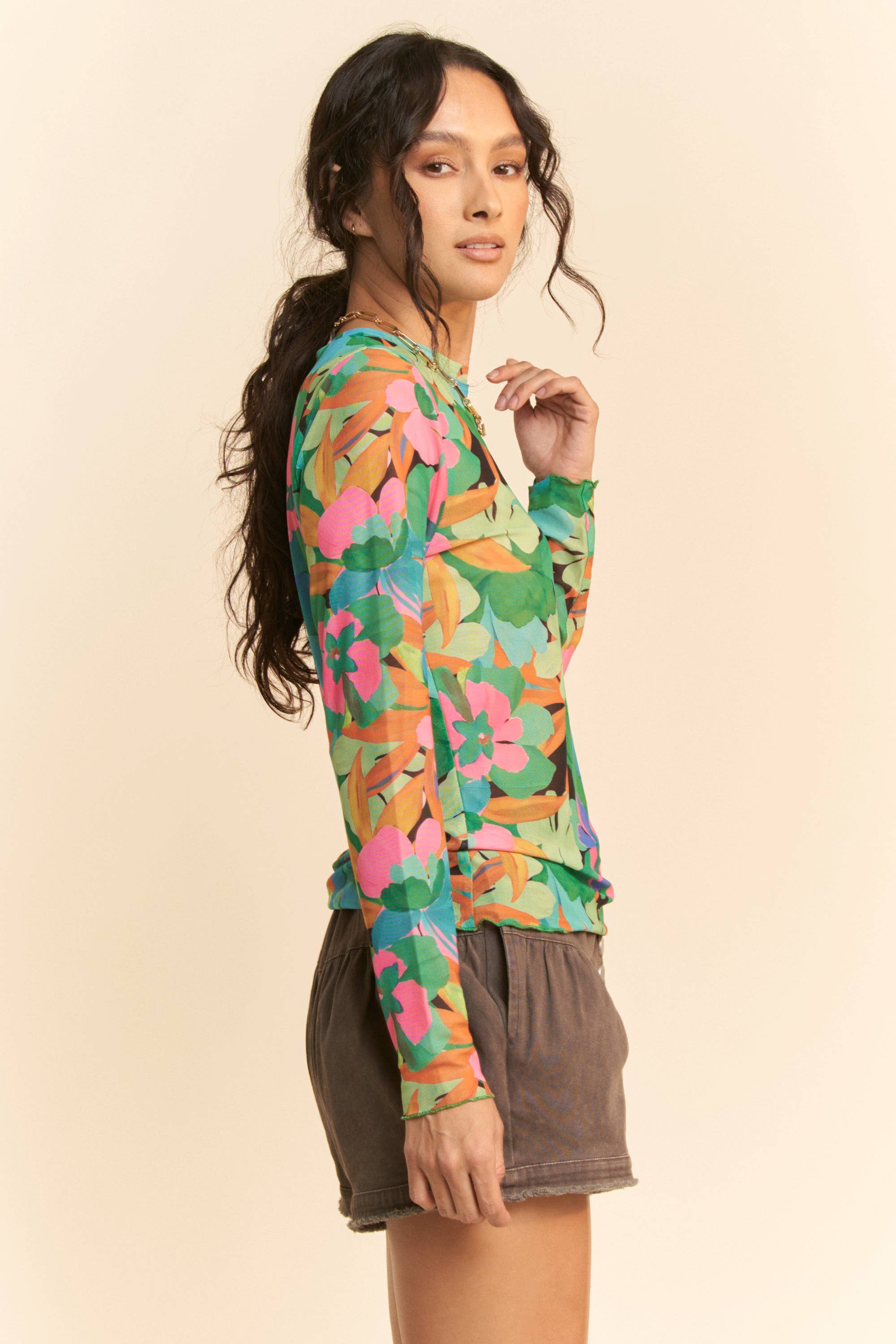 Bloom Burst Mesh Top / Choice of Color - BFF Here