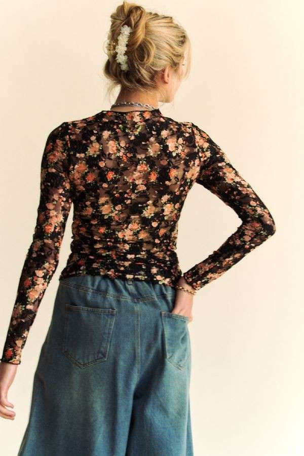 Vintage Floral Charm Mesh Top / Choice of Color - BFF Here