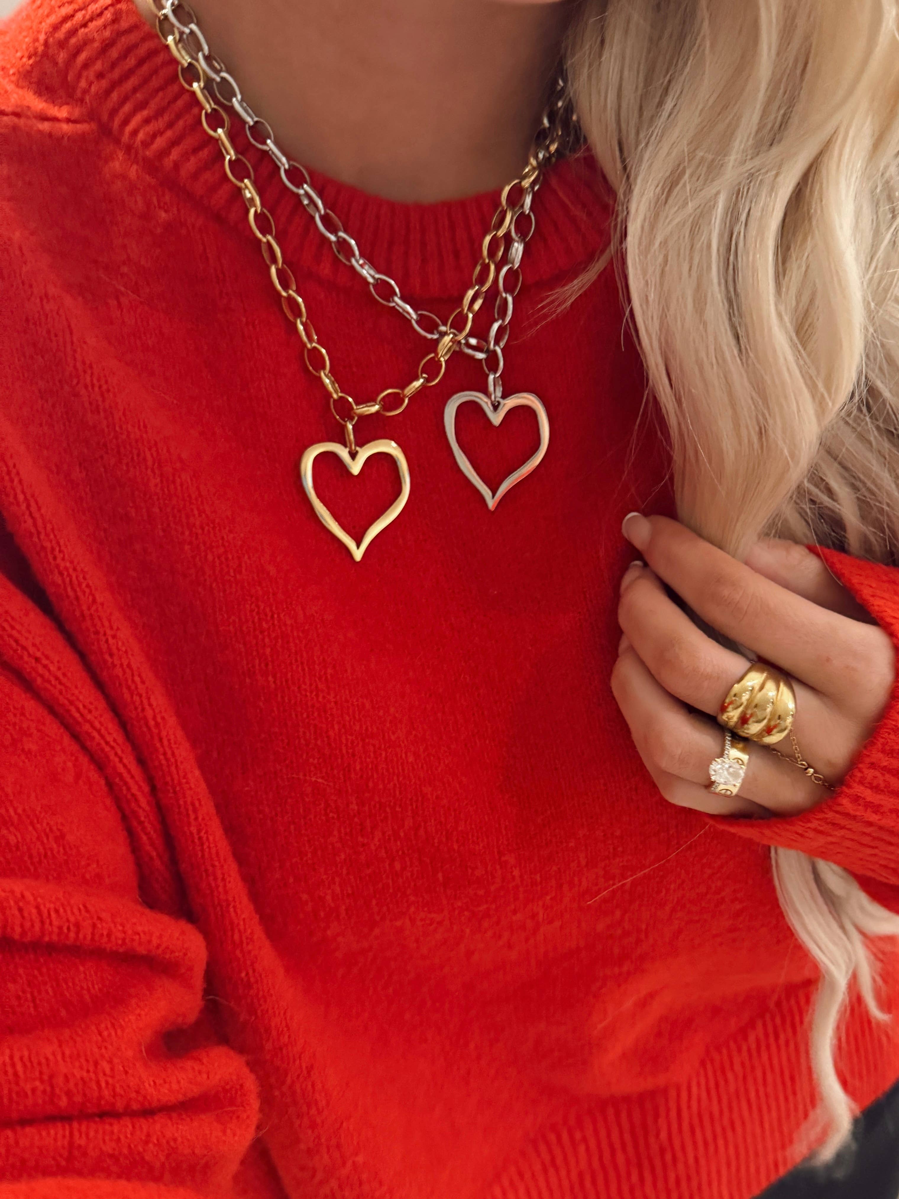 LARGE OPEN HEART NECKLACE - BFF Here
