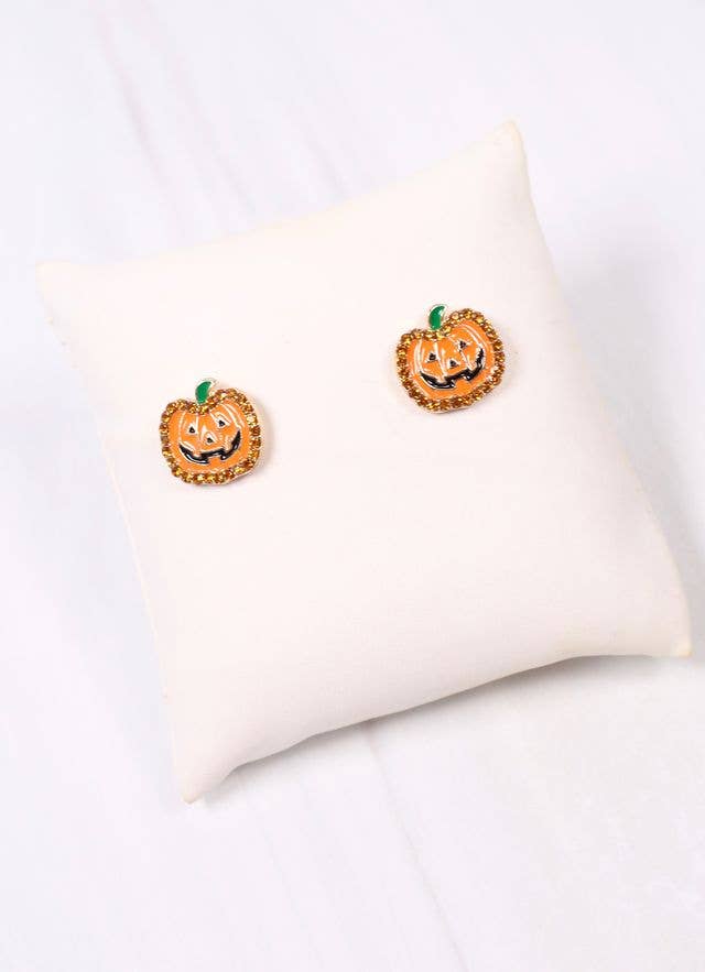 Smiling Jack o Lantern Earring ORANGE - BFF Here