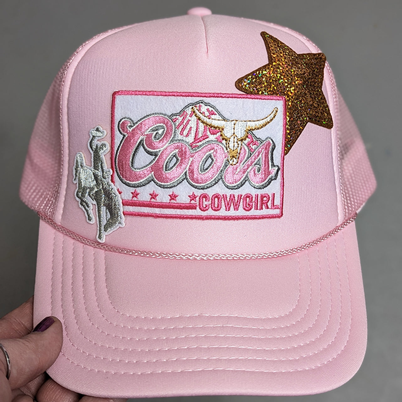 Western Star Pink Coors Cowgirl Trucker Hat - BFF Here