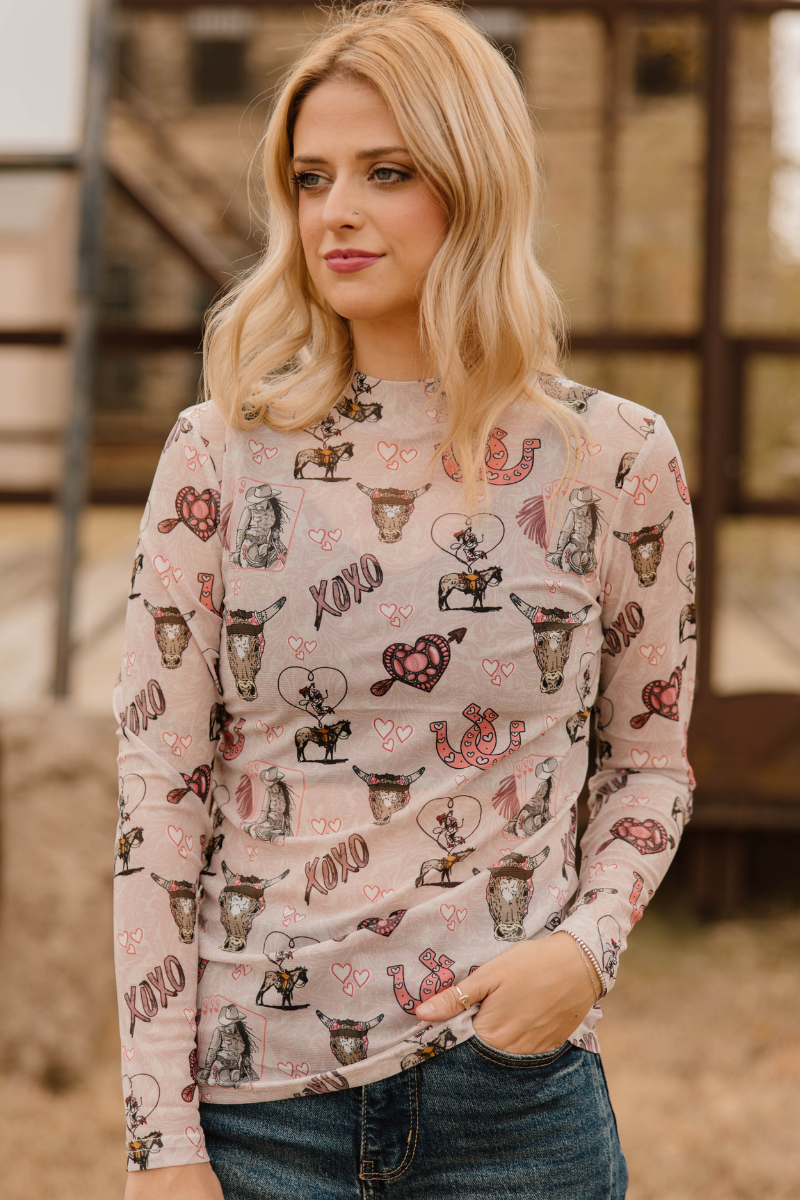 XOXO Rodeo Mesh Top by Sterling Kreek - BFF Here