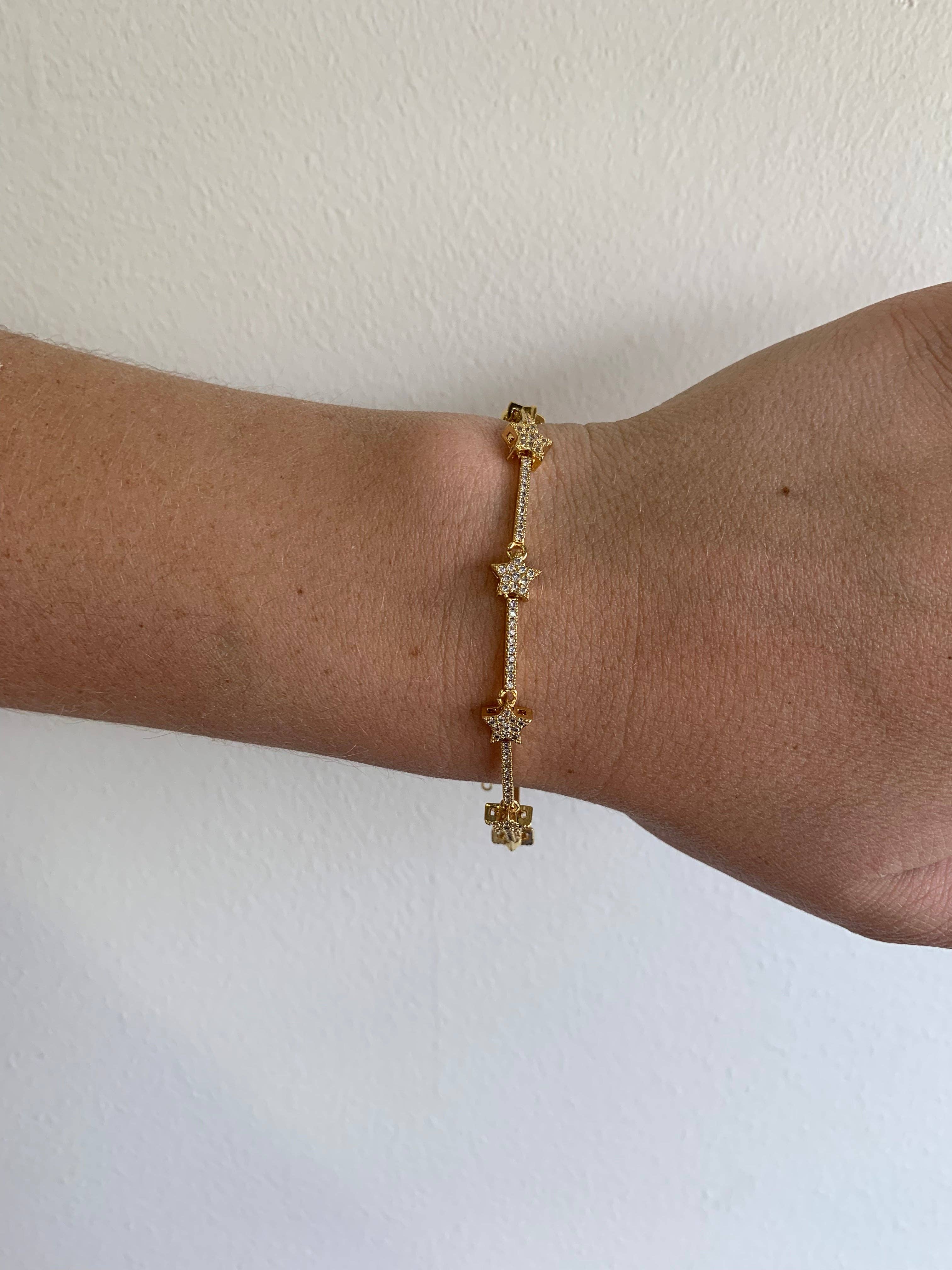 Stellar Sparkle Star Bracelet / Gold - BFF Here