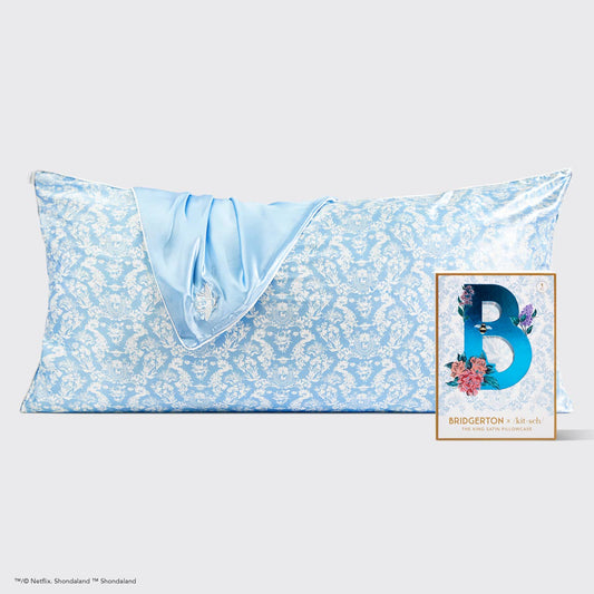 Kitsch x Bridgerton King Satin Pillowcase / Toile De Blue - BFF Here