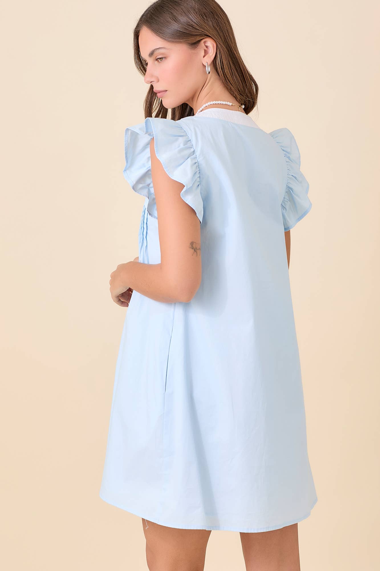 Cloud Nine Ruffle Sleeve Dress - BFF Here