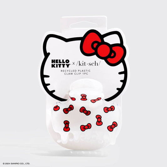 Hello Kitty x Kitsch Recycled Puffy Claw Clip- Kitty Bows - BFF Here