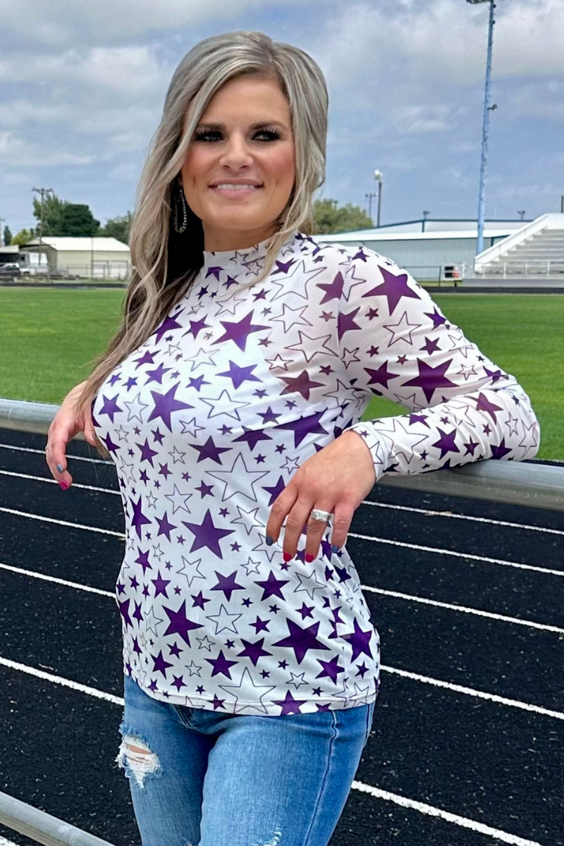 Go Team Go Purple Mesh Top by Sterling Kreek - BFF Here