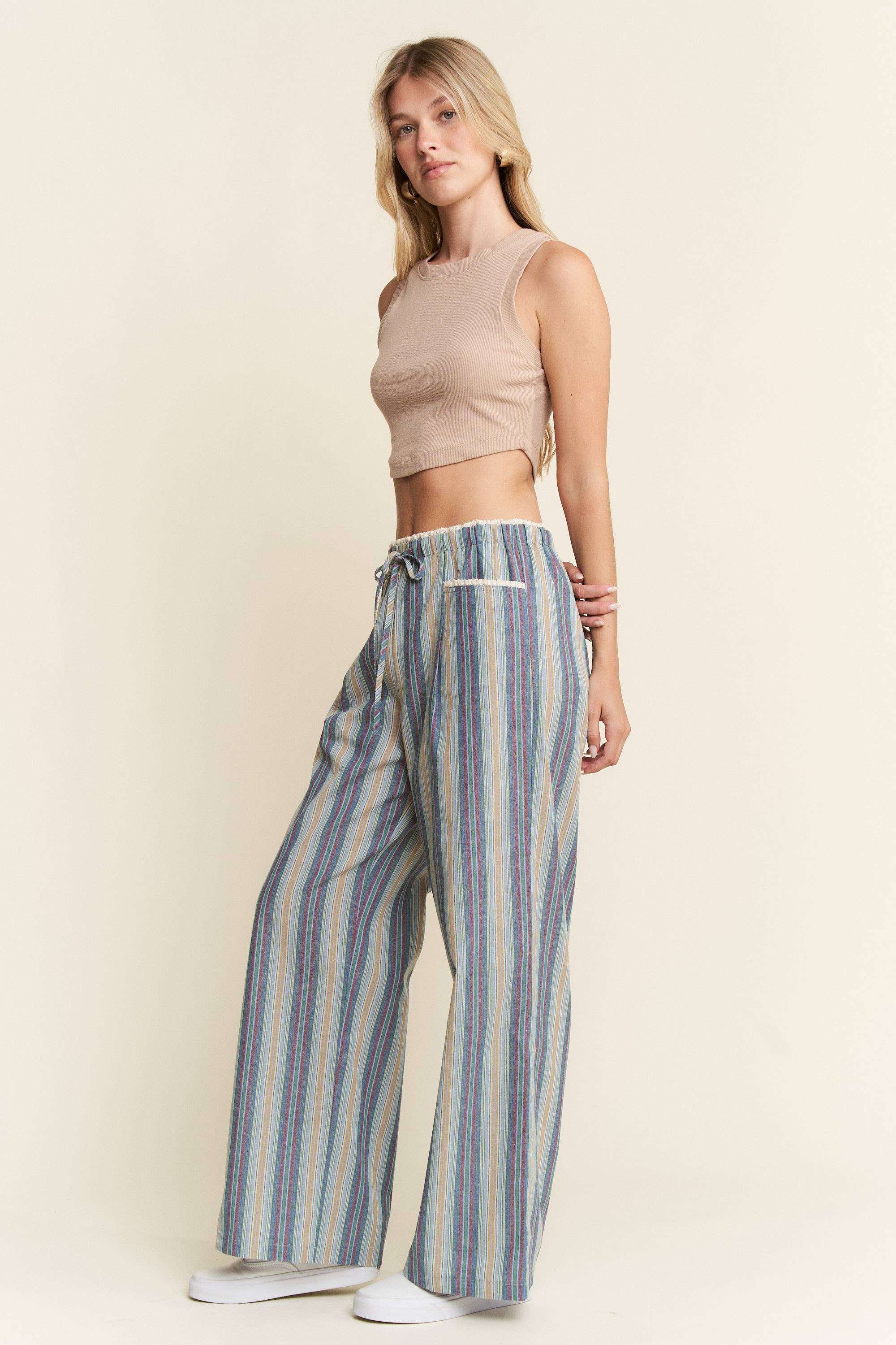 PREORDER: Eclectic Stripe Linen Pants by Jade by Jane (ETA: Beginning of October) - BFF Here