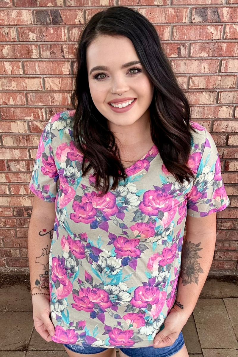 Life Is A Flower V Neck Tee by Sterling Kreek - BFF Here