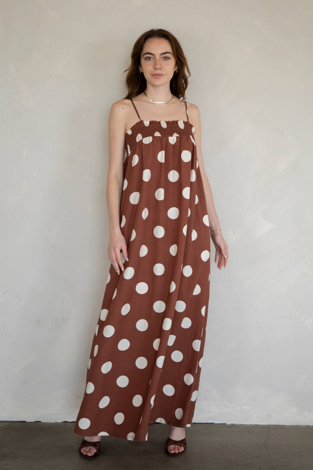 Sandy Polka Dot Maxi Dress - BFF Here