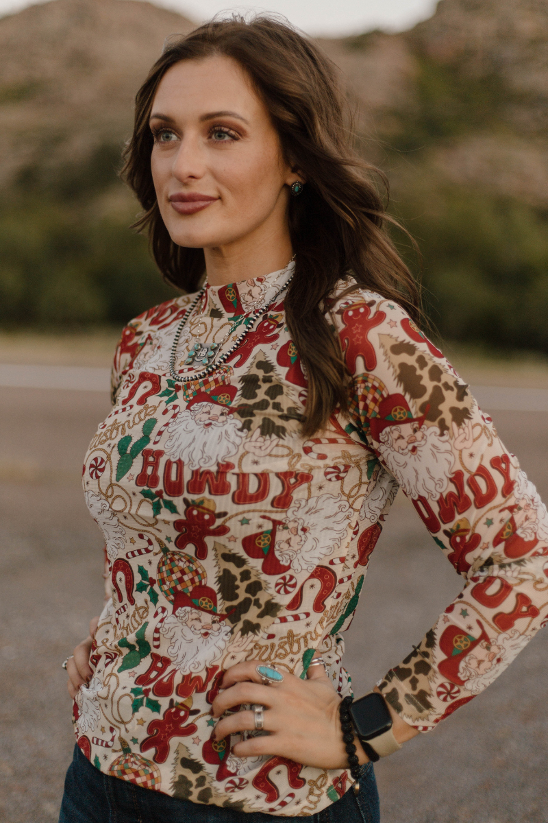 Howdy Santa Mesh Top by Sterling Kreek - BFF Here