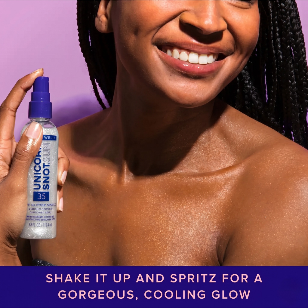 SPF 35 Glitter Spritz — Sunscreen Spray by Unicorn Snot / Platinum - BFF Here