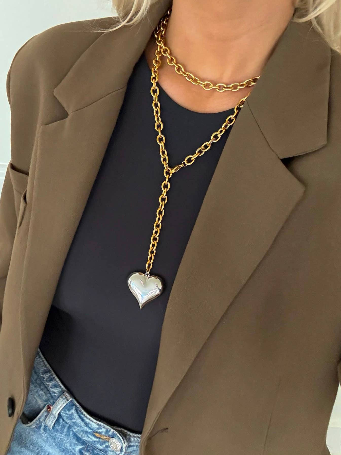 Heart of Gold Chain Necklace by Chan Sutt - BFF Here