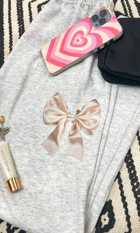 Champagne Dreams Bow Sweatpants - BFF Here