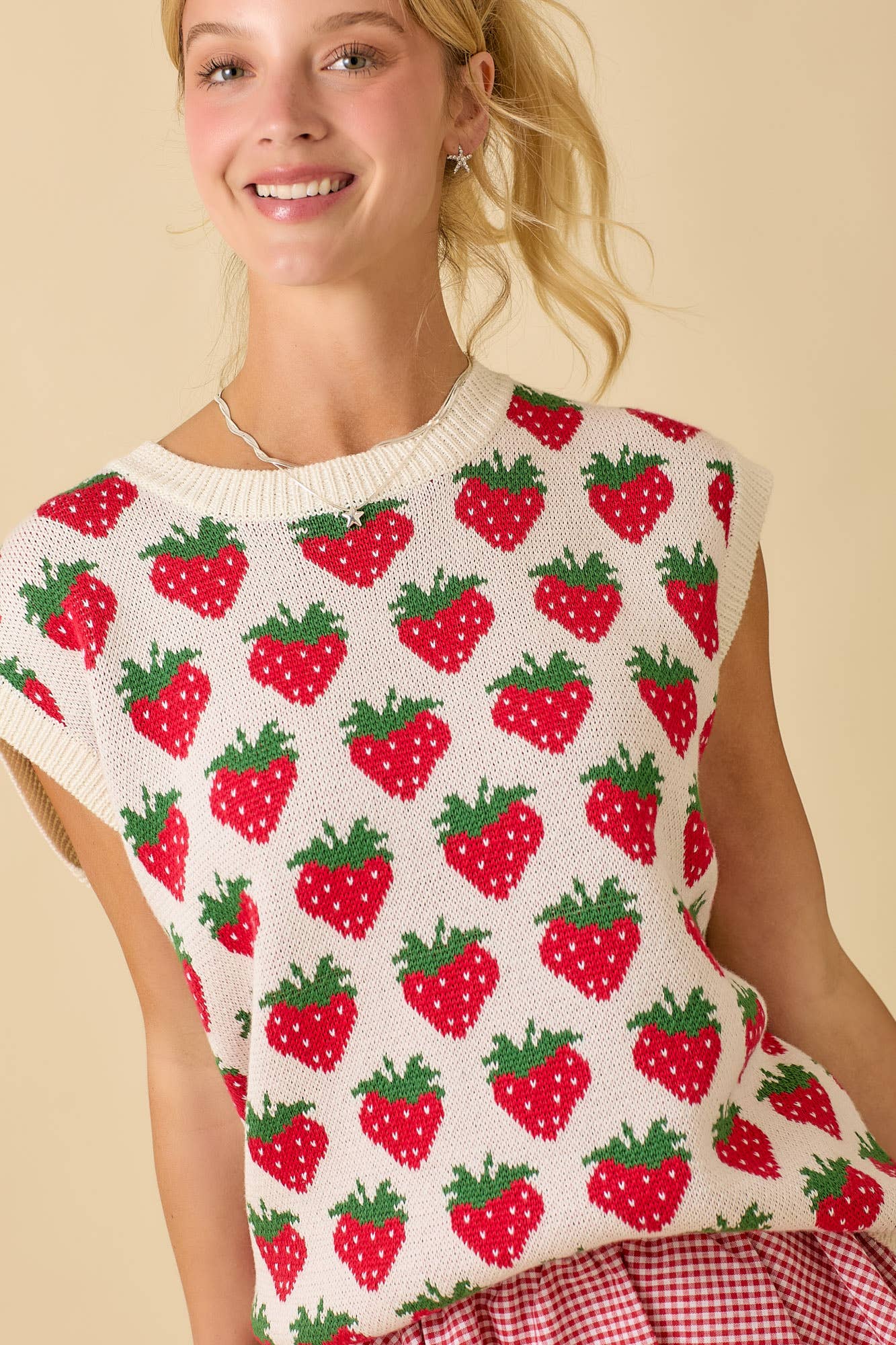 Strawberry Fields Sweater Vest by Main Strip - BFF Here