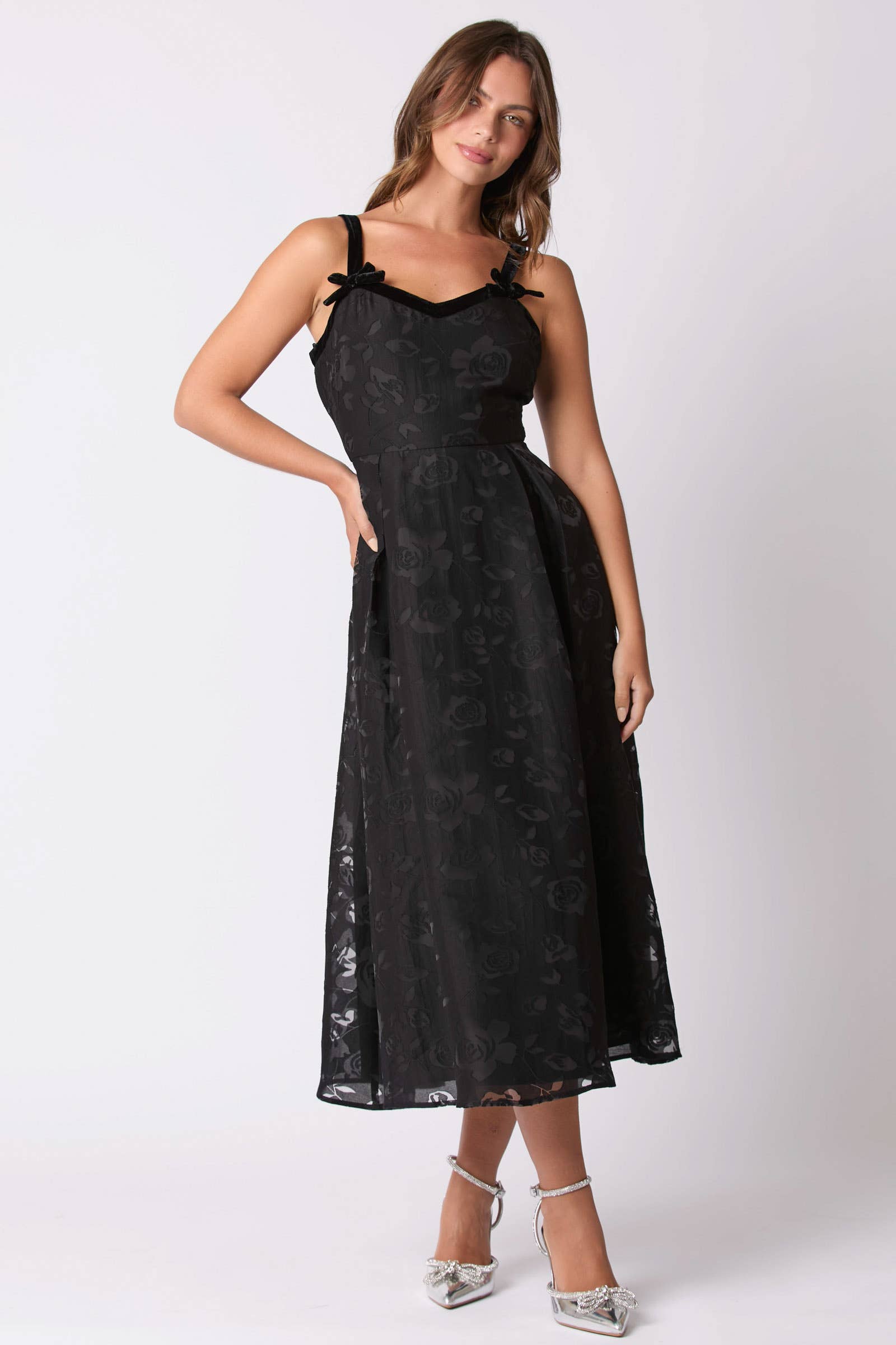 Midnight Rose Midi Dress - BFF Here