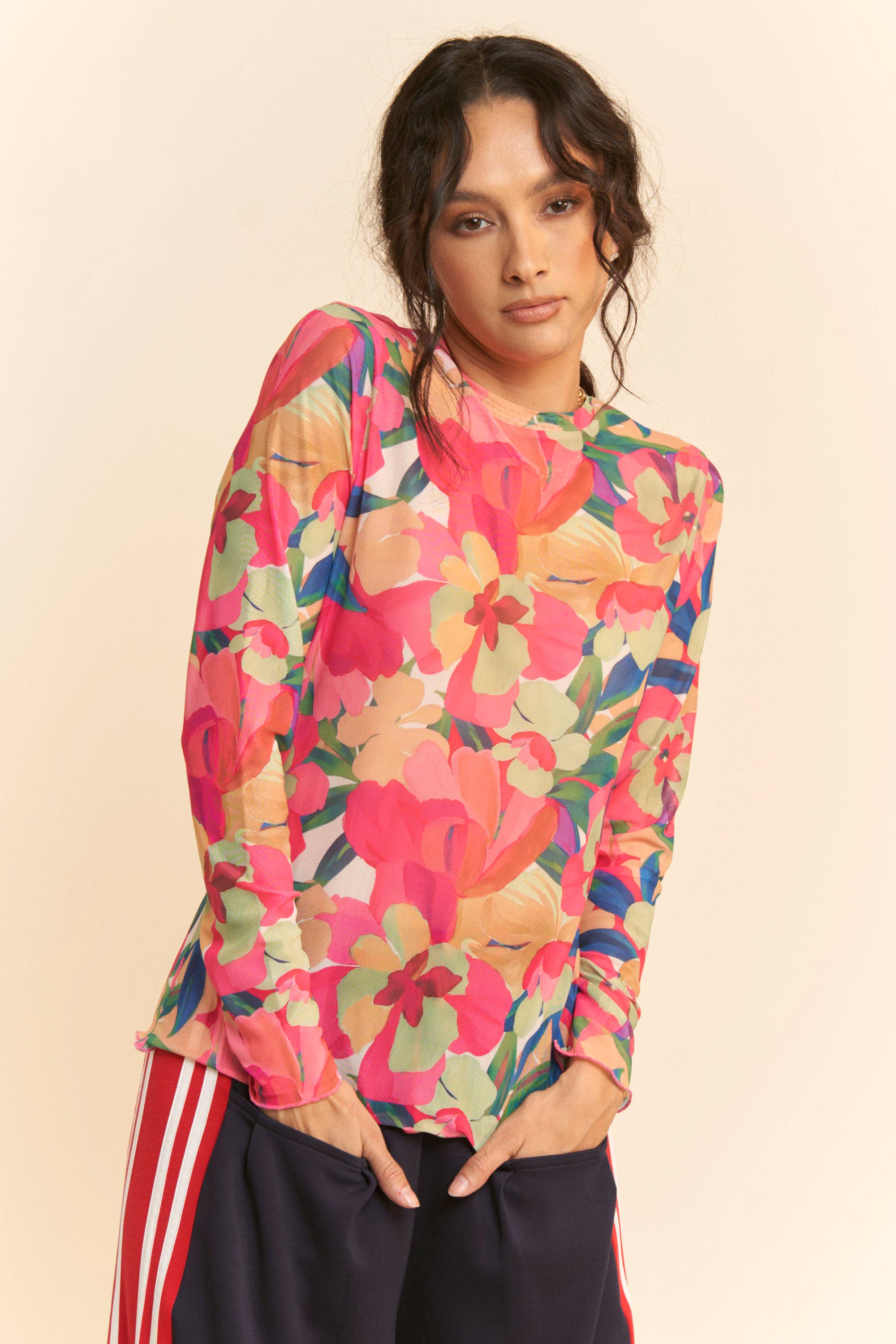Bloom Burst Mesh Top / Choice of Color - BFF Here