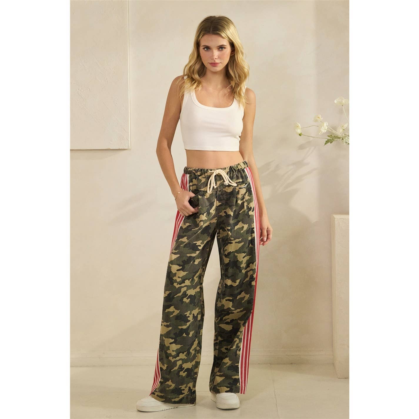 Sport Striped Wide Legged Pants - BFF Here