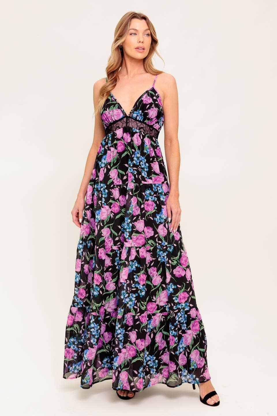Midnight Garden Maxi Dress by Flying Tomato - BFF Here