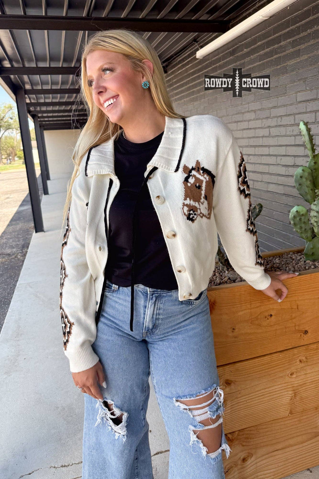 Cool Horse Cardigan by Rowdy Crowd Clothing - BFF Here