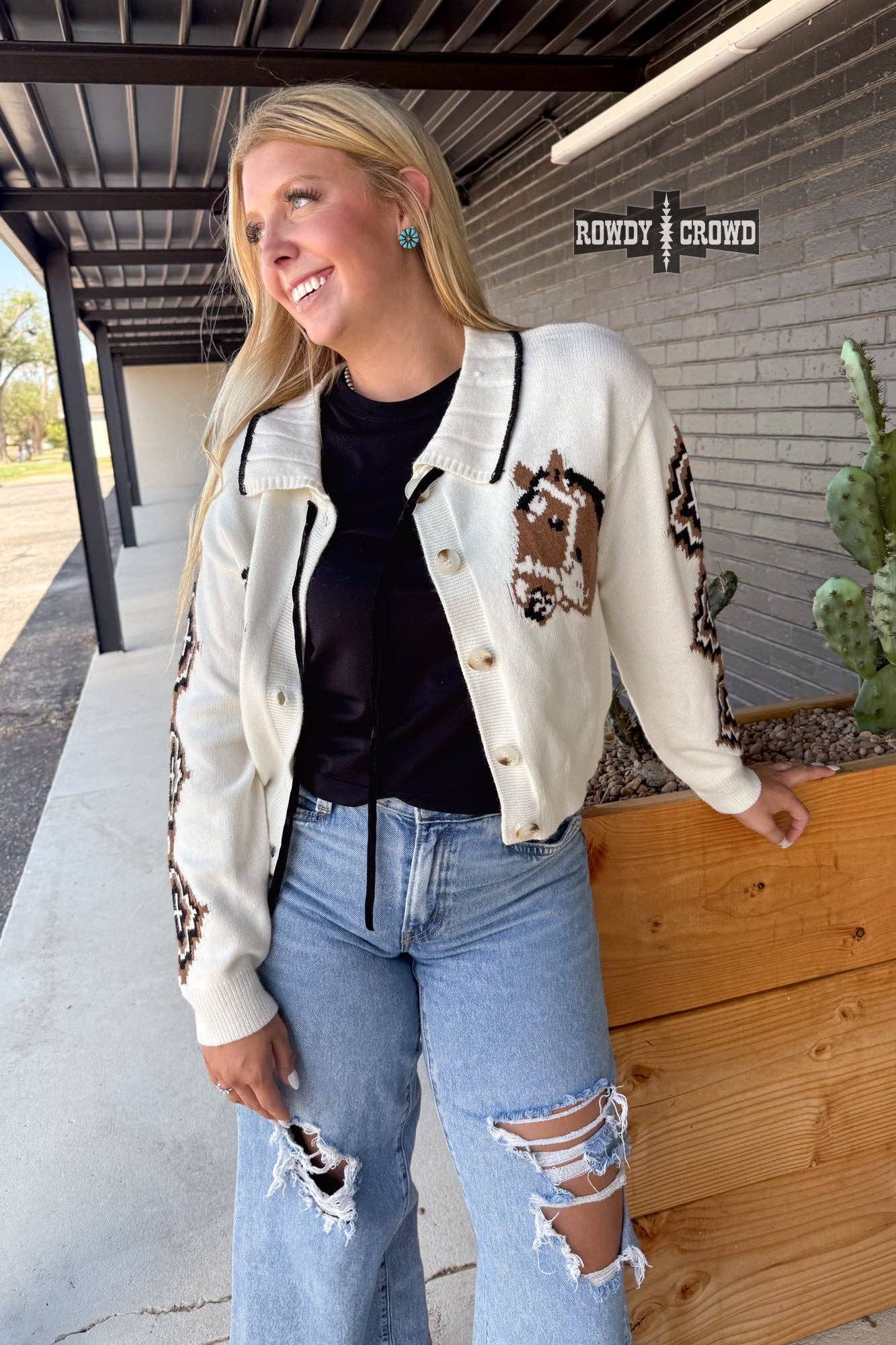 Cool Horse Cardigan by Rowdy Crowd Clothing - BFF Here