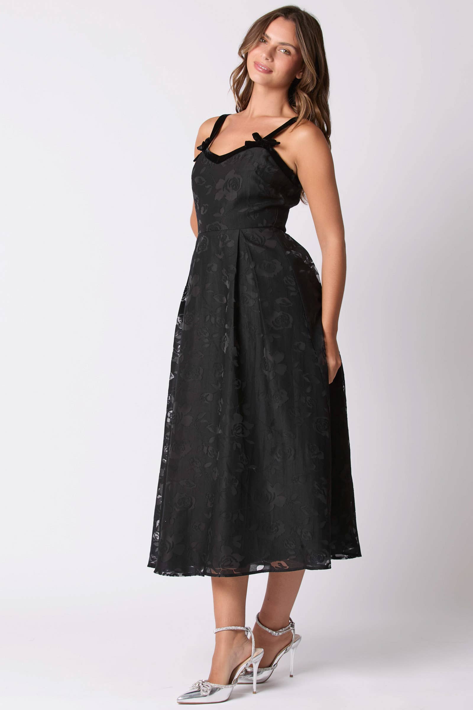 Midnight Rose Midi Dress - BFF Here