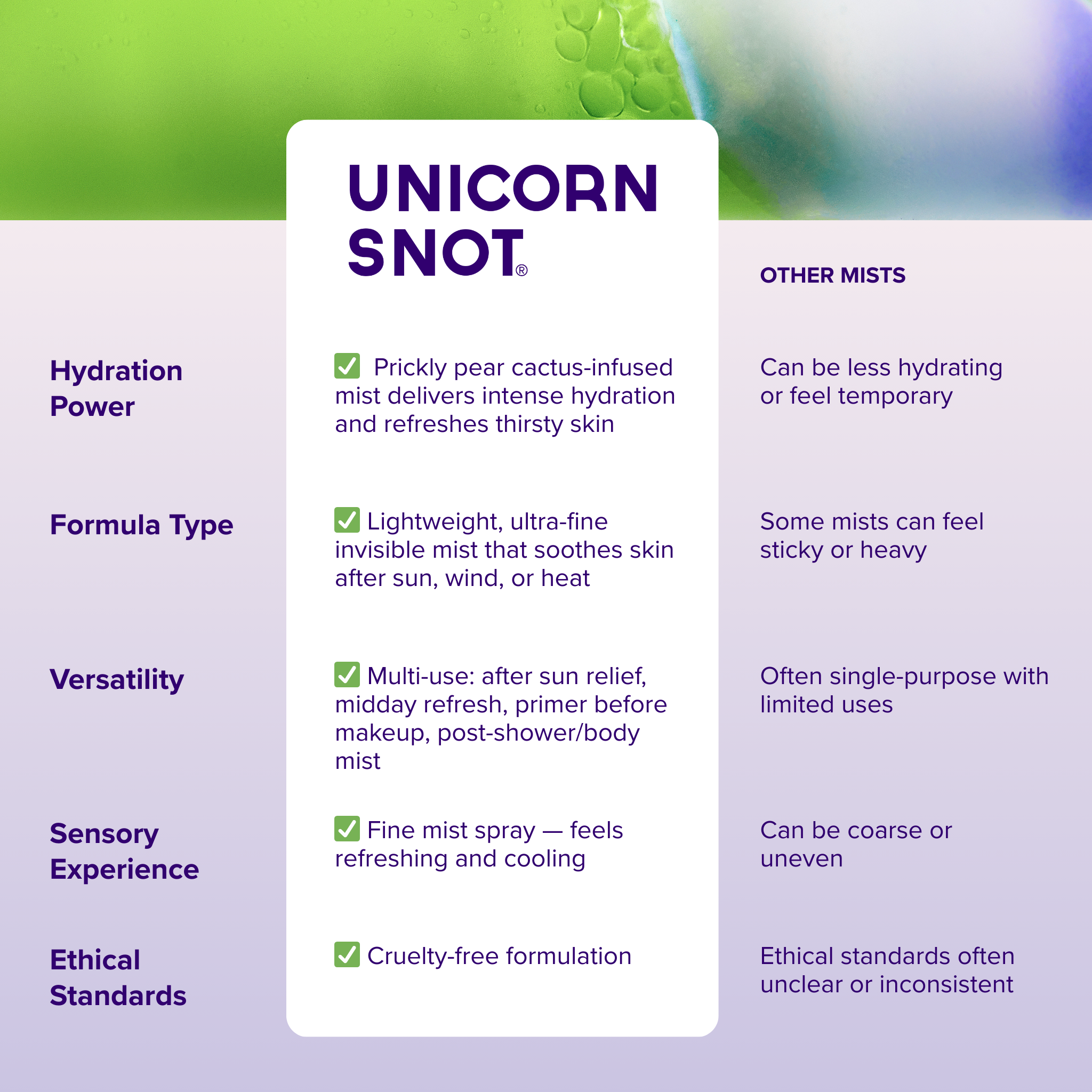 Cactus Cool Down Mist — Hydrating Face Spray by Unicorn Snot - BFF Here