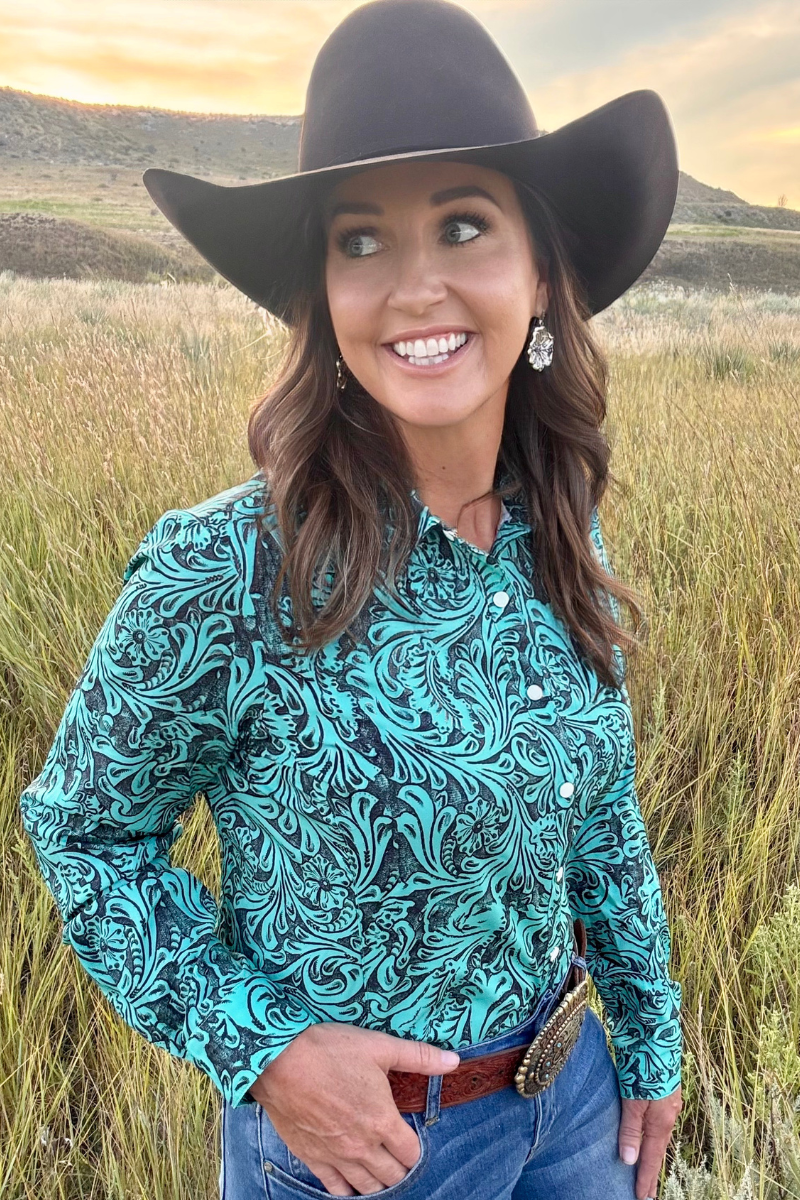Tooled In Turquoise Button Up by Sterling Kreek - BFF Here