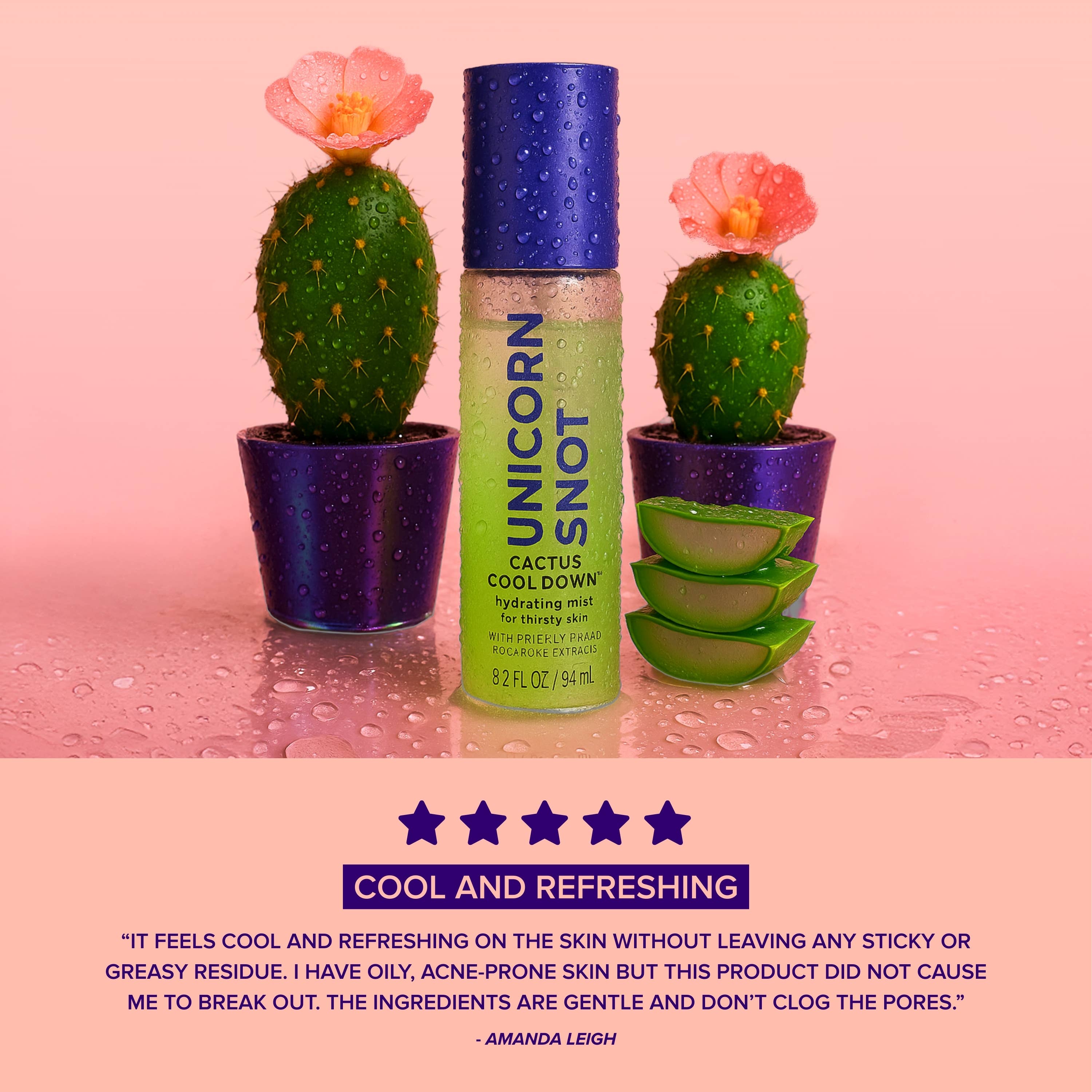 Cactus Cool Down Mist — Hydrating Face Spray by Unicorn Snot - BFF Here