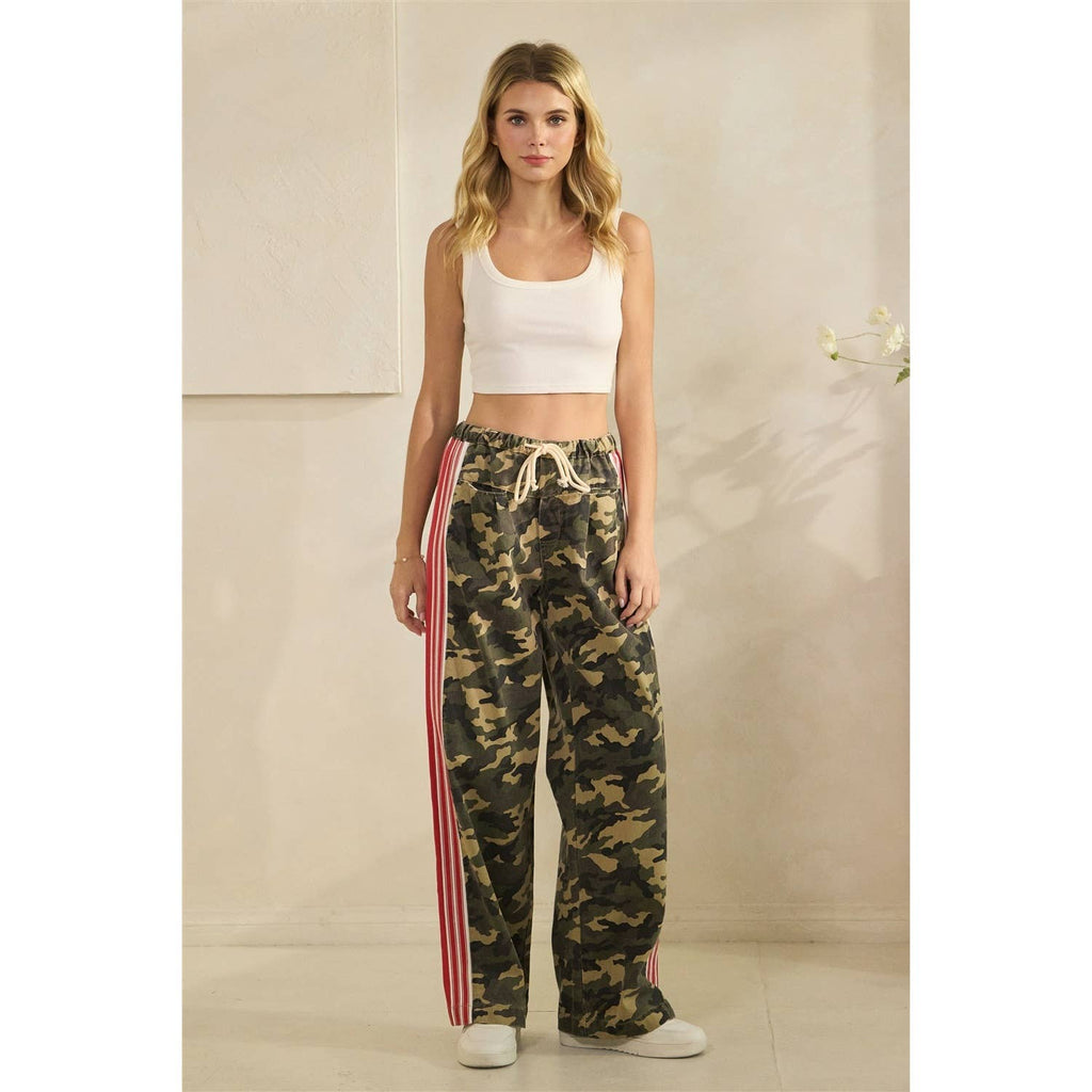 Sport Striped Wide Legged Pants - BFF Here