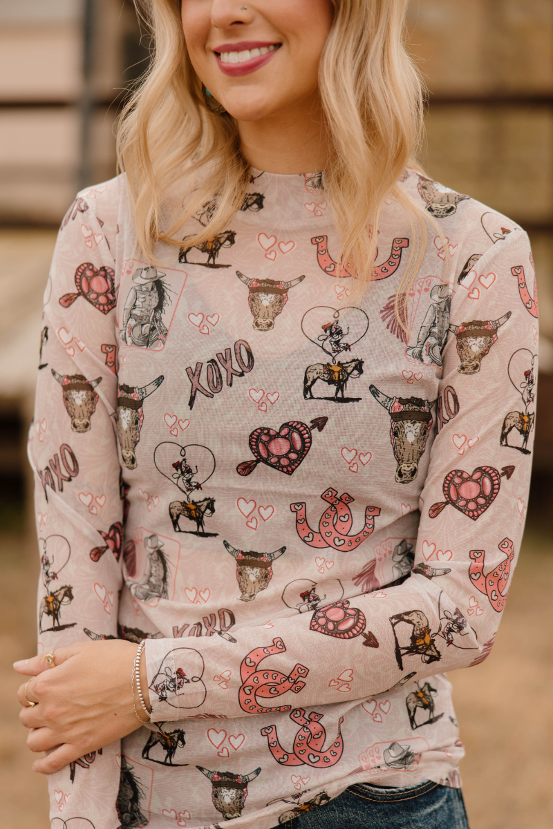 XOXO Rodeo Mesh Top by Sterling Kreek - BFF Here