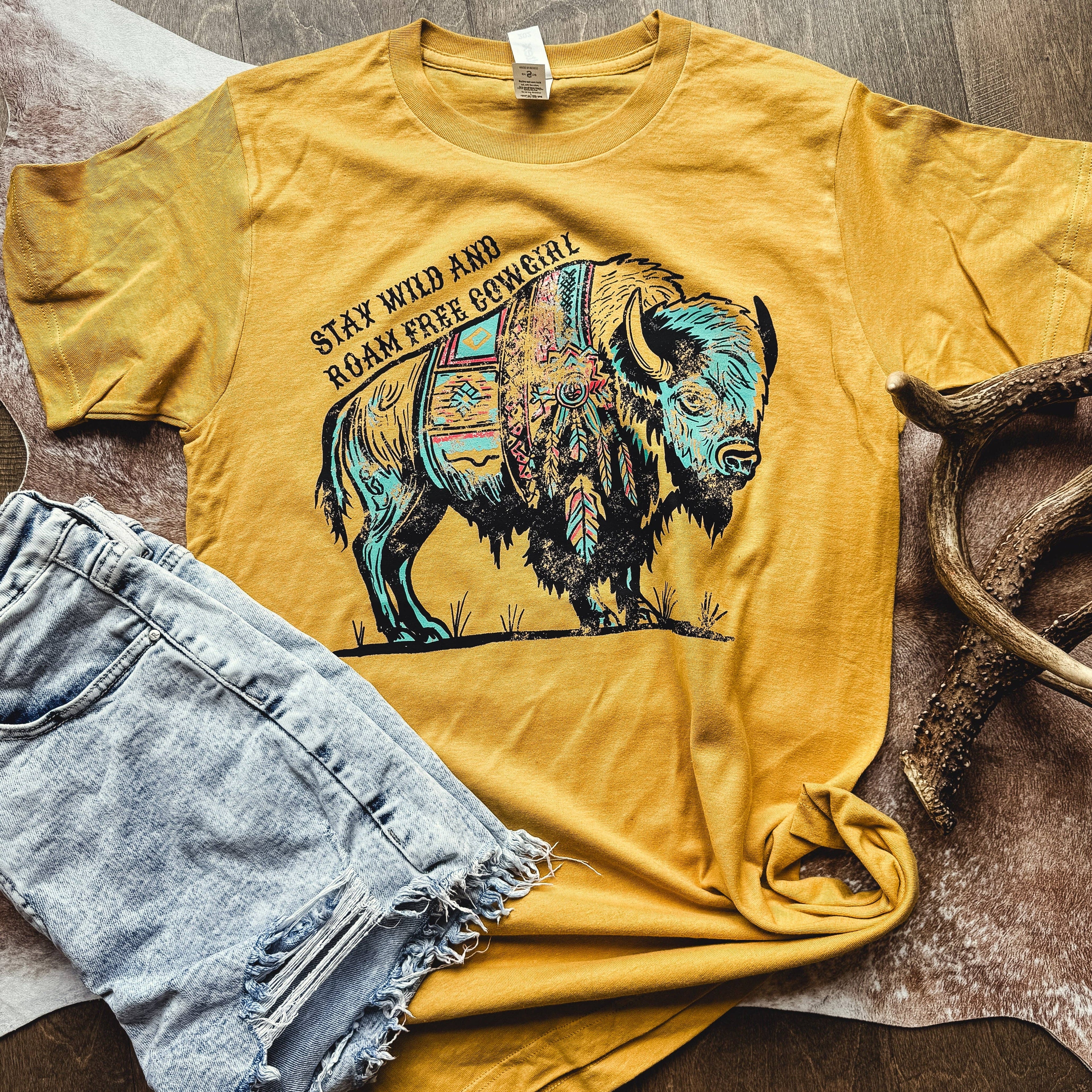 Stay Wild & Roam Free Cowgirl Tee - BFF Here