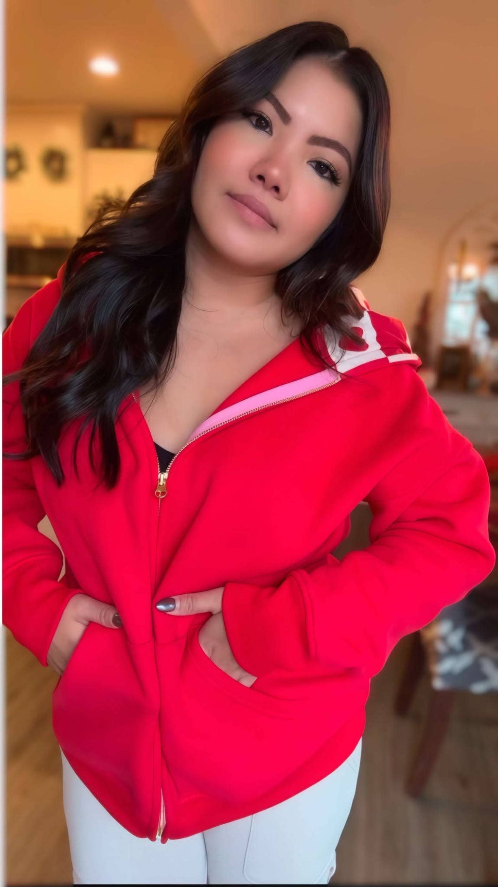 Lina Oversize Checker Heart Silk Hoodie by JadyK - BFF Here