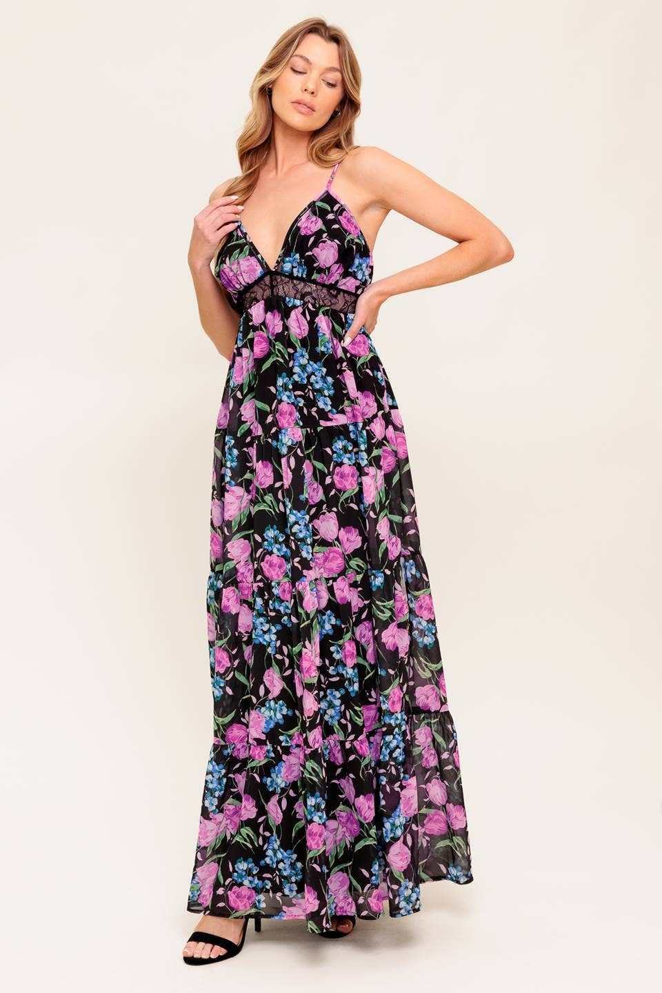 Midnight Garden Maxi Dress by Flying Tomato - BFF Here