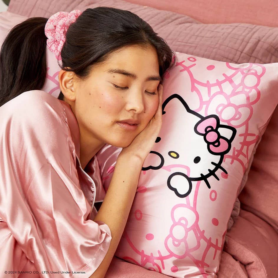 Hello Kitty x Kitsch Satin Pillowcase & Pillow Scrunchie Set - BFF Here