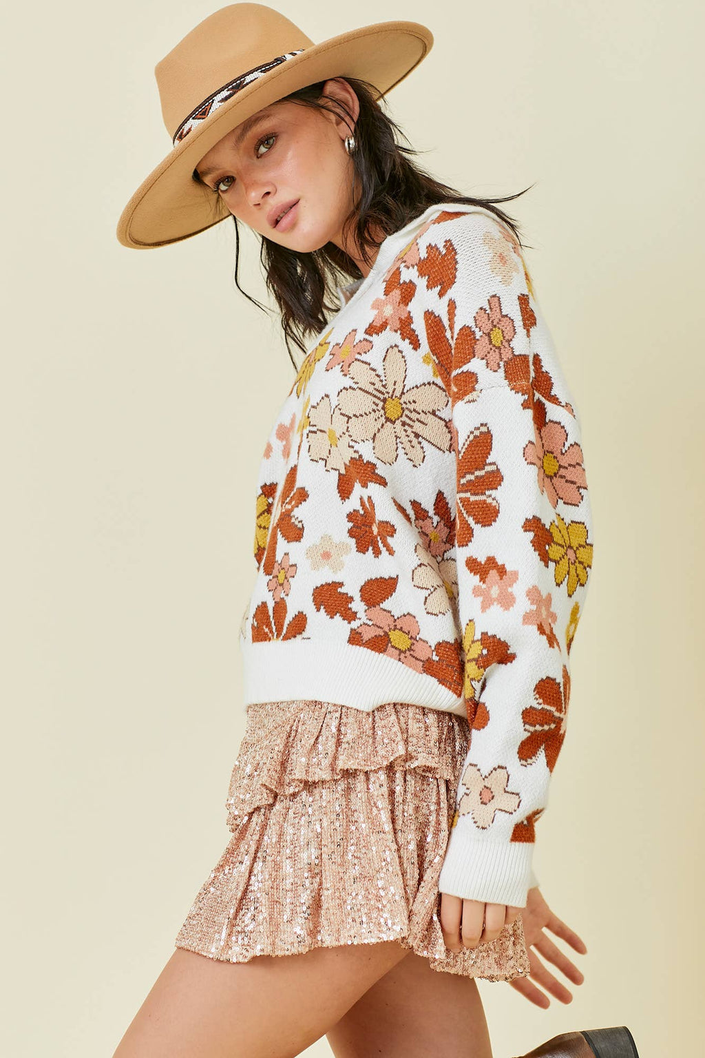PREORDER: Vintage Cozy and Chic Floral Sweater (Ships Middle of September) - BFF Here