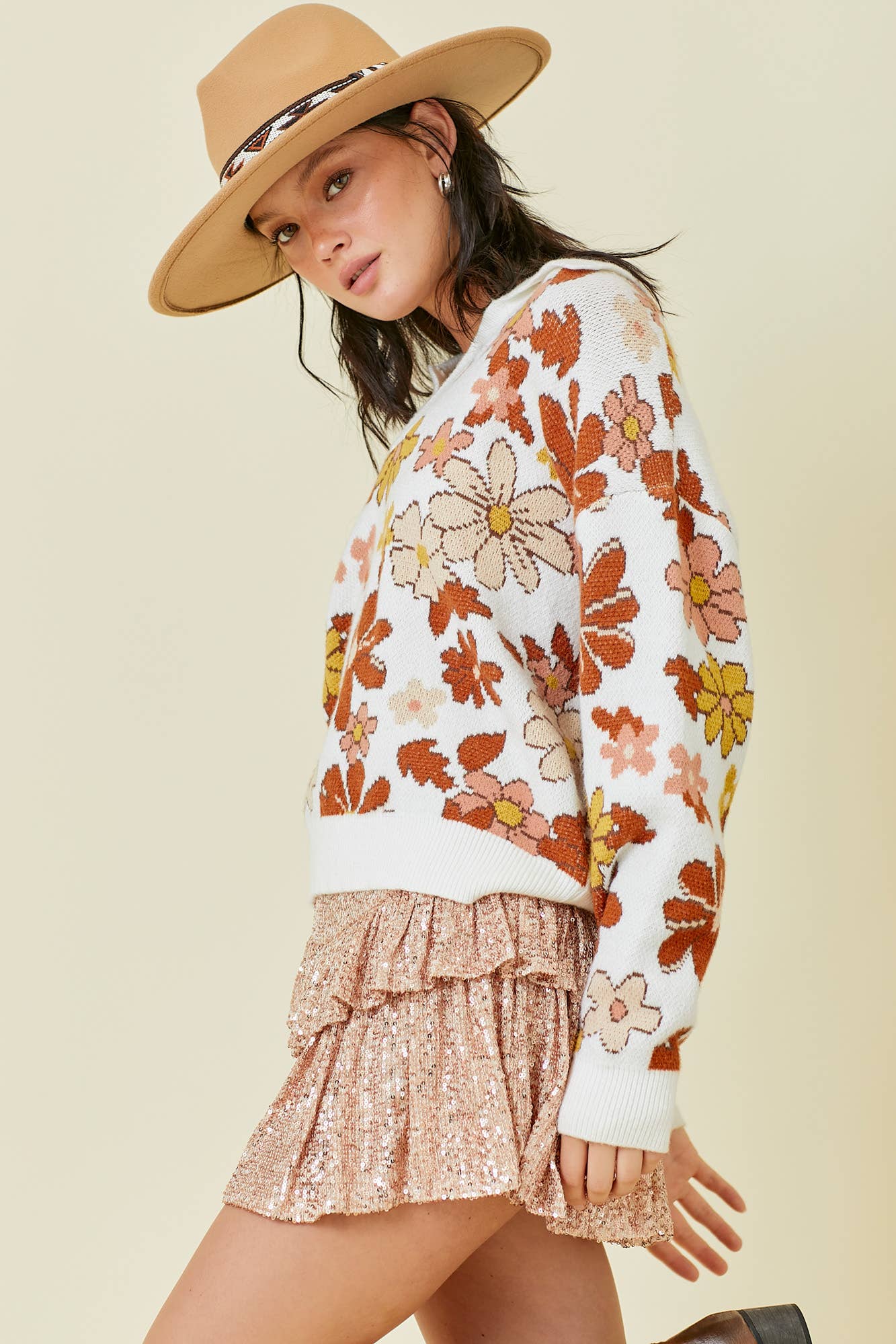 PREORDER: Vintage Cozy and Chic Floral Sweater (Ships Middle of September) - BFF Here