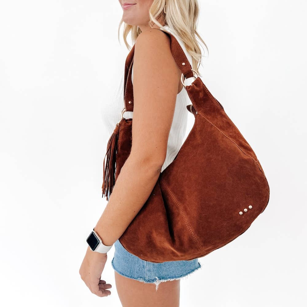 Hazel Hobo Shoulder Bag with Tassel by Pretty Simple - BFF Here