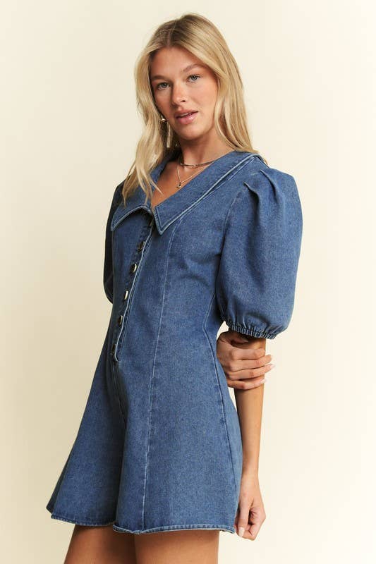 Denim Darling Button-Up Romper by Jade by Jane - BFF Here