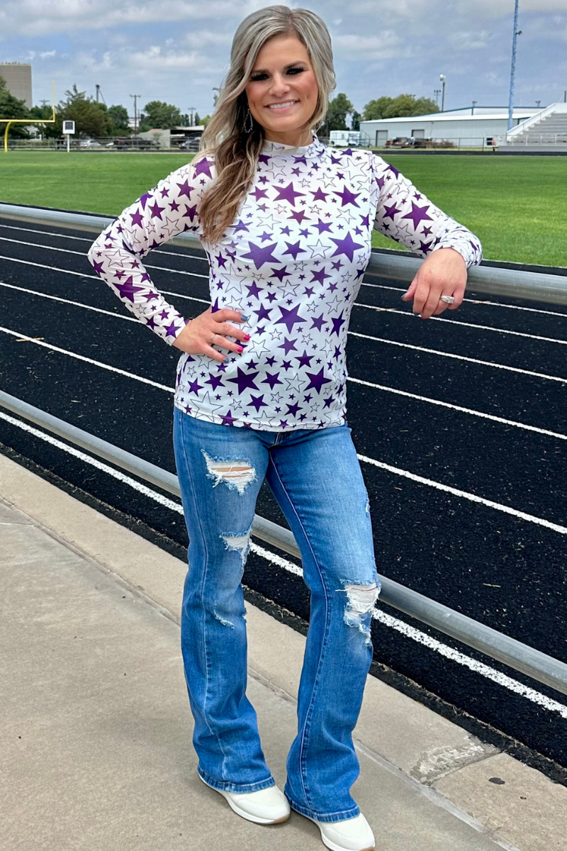Go Team Go Purple Mesh Top by Sterling Kreek - BFF Here
