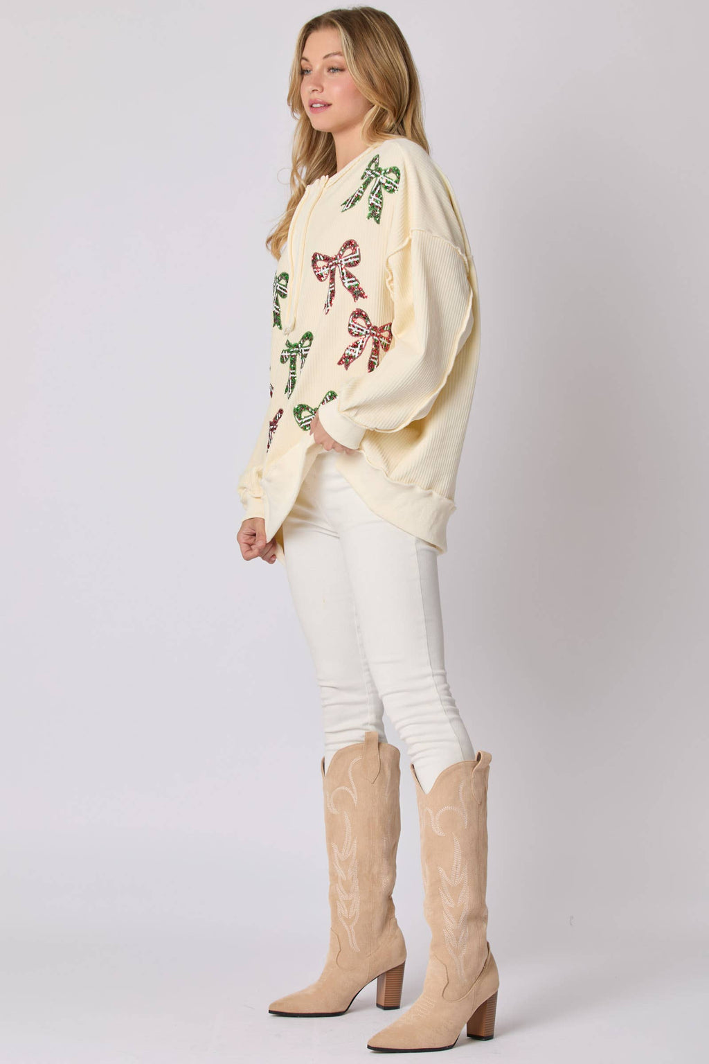 Bows and Bliss Corduroy Sweatshirt - BFF Here