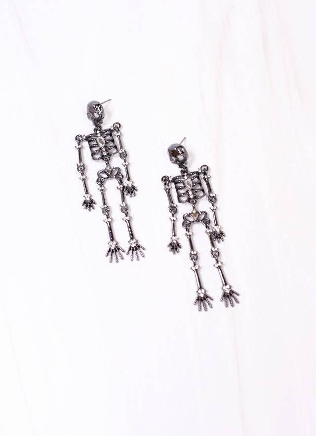 Spooky Skeleton Earring BLACK - BFF Here