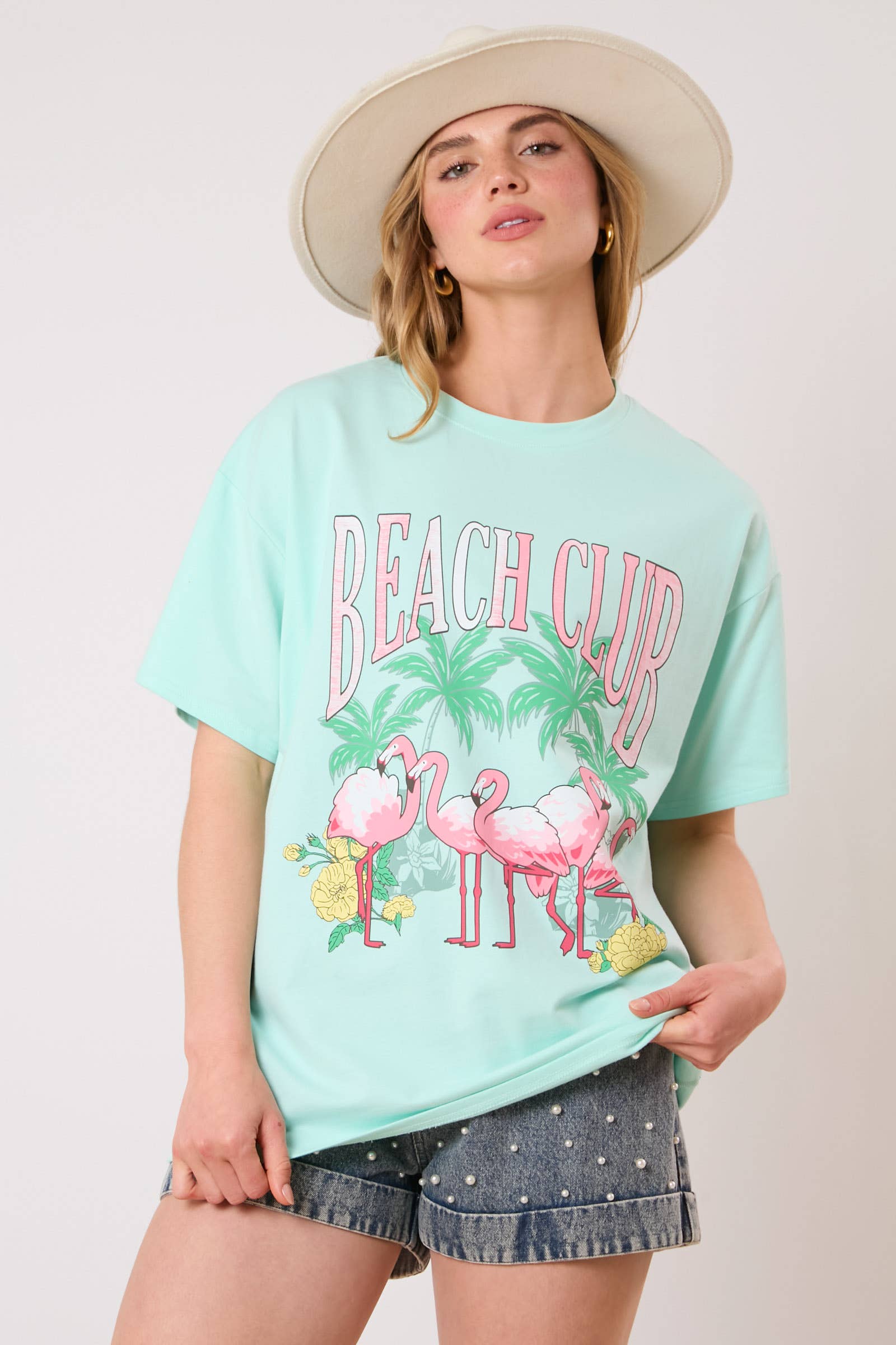 Flamingo Frenzy: Beach Club Tee - BFF Here