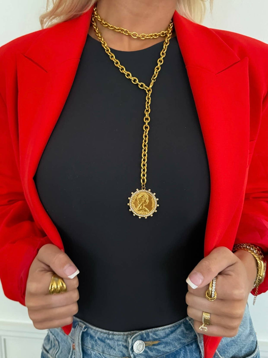 Regal Charm Coin Necklace by Chan Sutt - BFF Here